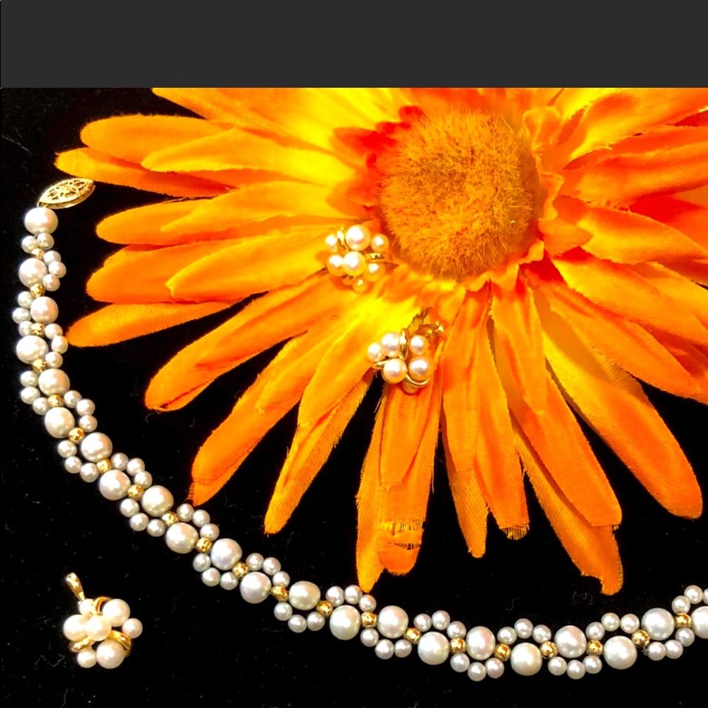 14K Gold & Pearl Set